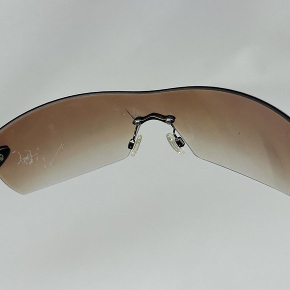 Oakley Dartboard Sunglasses Frame Only Rimless Shield Matte Black Scratched Lens main image 7